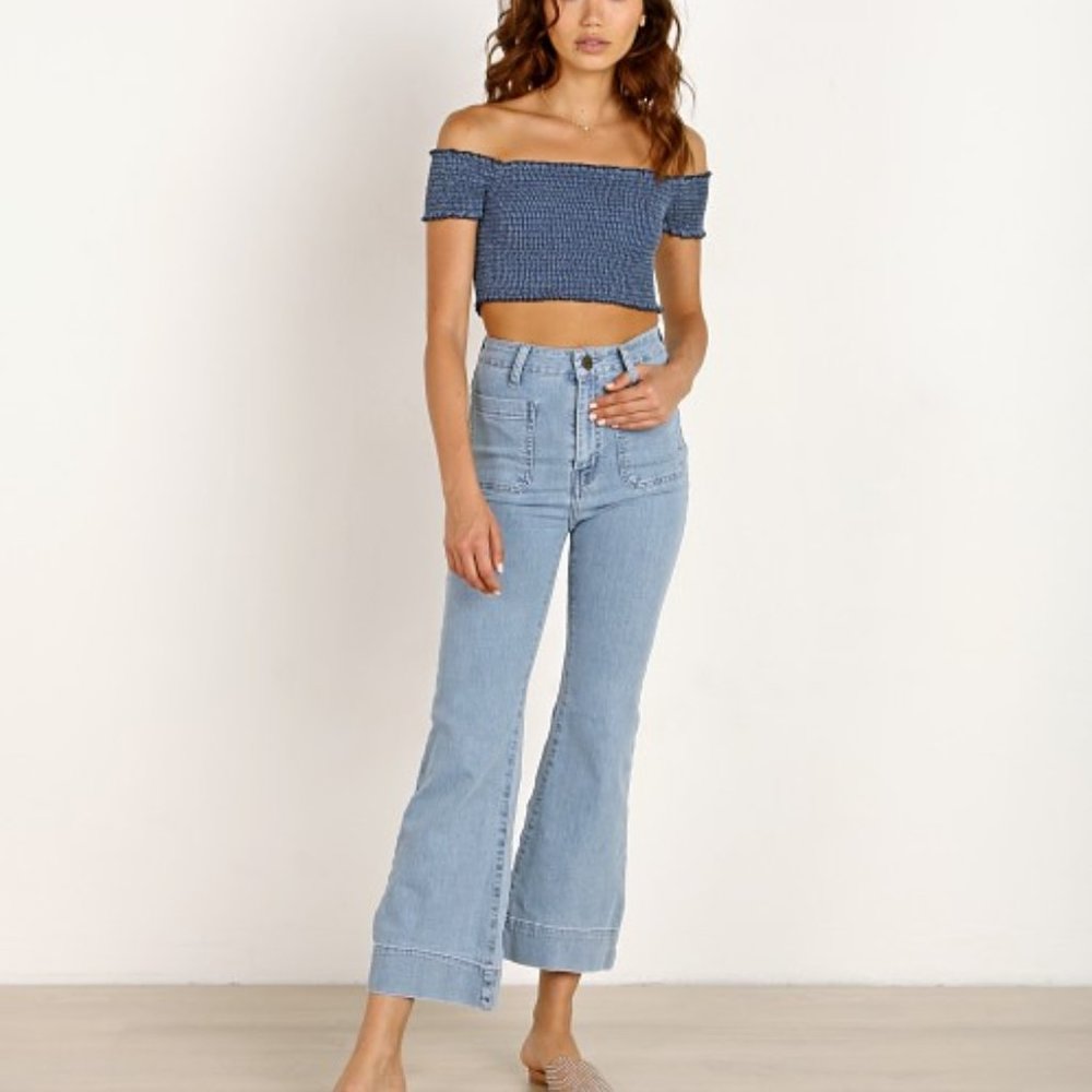 Show Me Your Mumu High Rise Cropped Flare Jeans